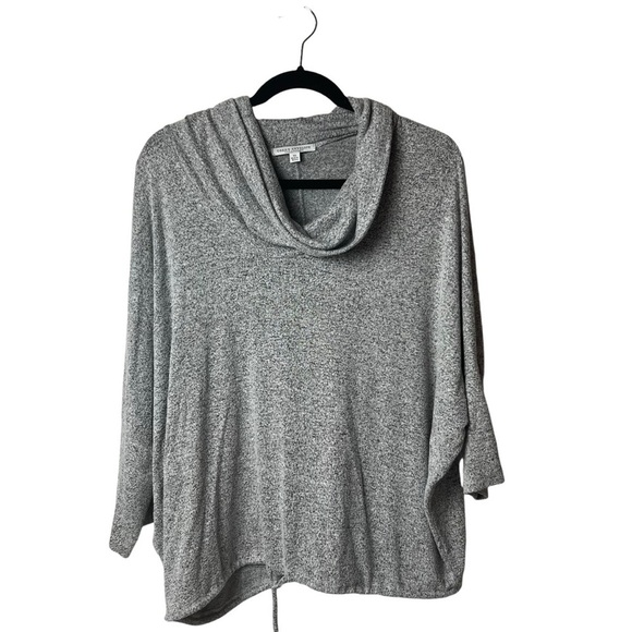 Green Envelope Cowl Neck Sweater Womens Heather Gray Long Sleeve Pullover SZ XL - Picture 1 of 6